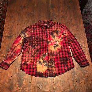 Tie-Dye Flannel Shirt Womens Size XL